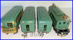Lionel Prewar O Gauge Set #296 Electric Locomotive 253 & 2-607, 608 Pass. Cars