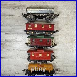 Lionel Prewar O Gauge Tin Freight Car Lot 1680 Tank 1682 Caboose 807 x2 5 Pc