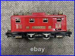 + Lionel Prewar O Gauge Tinplate Red 251E Electric Locomotive Restored SS