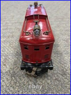 + Lionel Prewar O Gauge Tinplate Red 251E Electric Locomotive Restored SS