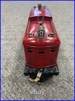 + Lionel Prewar O Gauge Tinplate Red 251E Electric Locomotive Restored SS