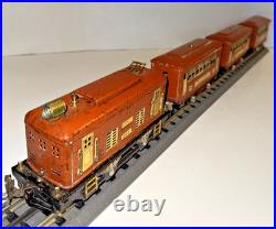 Lionel Prewar O Gauge Train Set 248 Electric Locomotive 2-529 & 530 Pass. Cars