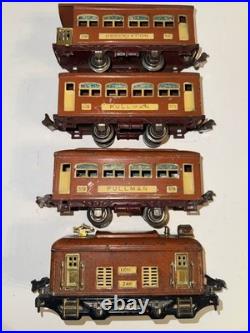 Lionel Prewar O Gauge Train Set 248 Electric Locomotive 2-529 & 530 Pass. Cars