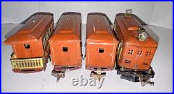 Lionel Prewar O Gauge Train Set 248 Electric Locomotive 2-529 & 530 Pass. Cars