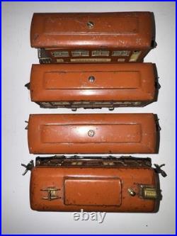 Lionel Prewar O Gauge Train Set 248 Electric Locomotive 2-529 & 530 Pass. Cars