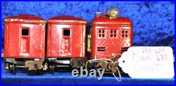 Lionel Prewar O Gauge Train Set 248 Electric Locomotive 629 & 630 Pass. Cars