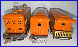 Lionel Prewar O Gauge Train Set 248 Electric Locomotive 629 & 630 Pass. Cars