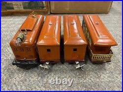 + Lionel Prewar O Tinplate 248 Electric Locomotive 3-Car Passenger Set with Box S