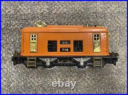 + Lionel Prewar O Tinplate 248 Orange / Black Electric Locomotive Restored SS