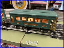 + Lionel Prewar O Tinplate Green 253 Electric Locomotive 3 Car Passenger Set ST + Lionel Prewar O Tinplate Green 253 Electric Locomotive 3 Car Passenger Set ST