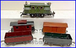 Lionel Prewar O-gauge 154 Nyc Lines Electric Locomotive With 4 Freight Cars