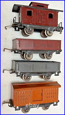Lionel Prewar O-gauge 154 Nyc Lines Electric Locomotive With 4 Freight Cars