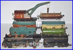 Lionel Prewar O-gauge 260e Steam Loco, Tender & 810,811,813,814,815,817 Fr. Cars