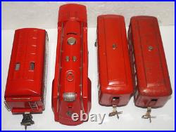 Lionel Prewar O-gauge 265e Loco & 265w Whistle Tender Red With (2)603 Cars