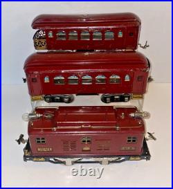 Lionel Prewar St. Gauge Set #8 Electric Loco & 35, 36 Lighted Passenger Cars