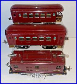 Lionel Prewar St. Gauge Set #8 Electric Loco & 35, 36 Lighted Passenger Cars