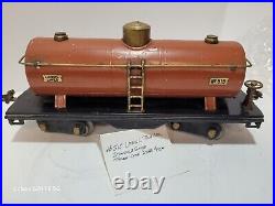 Lionel Prewar Standard Gauge # 15 Tanker Car Terracotta Original Paint Clean