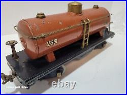 Lionel Prewar Standard Gauge # 15 Tanker Car Terracotta Original Paint Clean