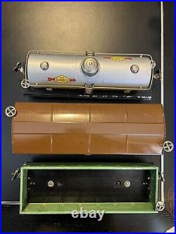 Lionel Prewar Standard Gauge 514 Boxcar 515 Tank 512 Gondola Late Nickel Trim