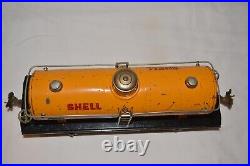 Lionel Prewar Standard Gauge 515 SHELL Oil Tank Car Very Rare Orange Nickel Trim