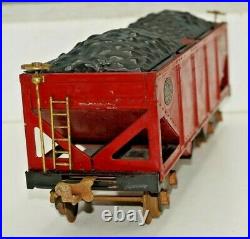 Lionel Prewar Standard Gauge 516 Hopper Red Car With Coal Loads