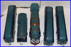Lionel Prewar Standard Gauge Blue Comet 400E and matching cars with boxes