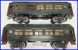 Lionel Prewar Standard Gauge Passenger Cars 428/429 Dark Green Restored