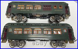 Lionel Prewar Standard Gauge Passenger Cars 428/429 Dark Green Restored