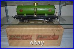 Lionel Prewar Standard Gauge Tin Toy Train 215 Oil Car Green Early Box Nice