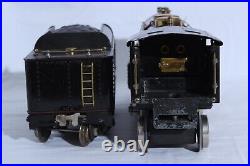 Lionel Prewar Standard Gauge Tinplate Black 390 Steam Locomotive & Tender