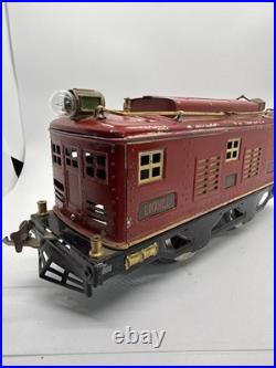Lionel Prewar Standard Gauge Tinplate No. 8 Red Electric Engine