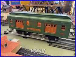 + Lionel Prewar Standard Tinplate Green & Orange 300 Series 4 Car Passenger Set