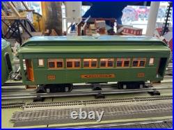 + Lionel Prewar Standard Tinplate Green & Orange 300 Series 4 Car Passenger Set