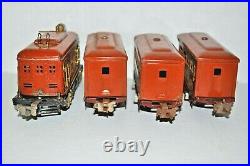 Lionel Prewar Terracota Train Set 248 Engine & 2-529, 530 Passenger Cars O Gauge