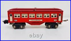 Lionel Prewar Tinplate 600 601 602 Red Pullman Passenger Car Set of 3