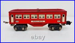 Lionel Prewar Tinplate 600 601 602 Red Pullman Passenger Car Set of 3