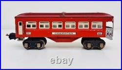 Lionel Prewar Tinplate 600 601 602 Red Pullman Passenger Car Set of 3