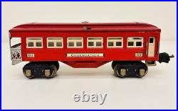 Lionel Prewar Tinplate 600 601 602 Red Pullman Passenger Car Set of 3