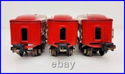 Lionel Prewar Tinplate 600 601 602 Red Pullman Passenger Car Set of 3