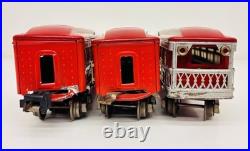 Lionel Prewar Tinplate 600 601 602 Red Pullman Passenger Car Set of 3