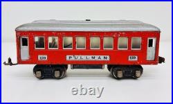 Lionel Prewar Tinplate 610 612 Red Pullman Observation Passenger Cars Set of 3