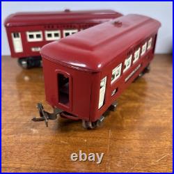 Lionel Prewar Tinplate O scale Pullman Non Lighted Passenger Car 603 604