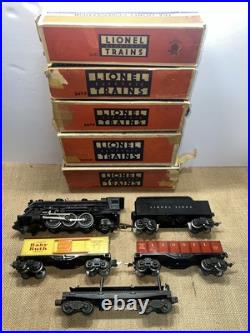 Lionel pre-war O gauge 1666 steam locomotive 2666w tender 3 car freight set