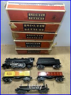 Lionel pre-war O gauge 1666 steam locomotive 2666w tender 3 car freight set