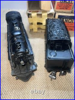 Lionel pre-war O gauge 1666 steam locomotive 2666w tender 3 car freight set