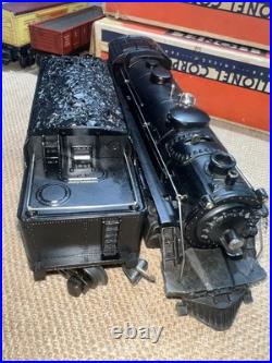 Lionel pre-war O gauge 1666 steam locomotive 2666w tender 3 car freight set
