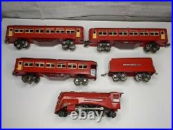 Lionel prewar 1936 RED COMET 264E, 265W, 1665,1667,80,80N, 41,66 + tracks & lights