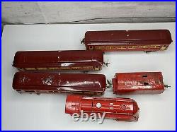 Lionel prewar 1936 RED COMET 264E, 265W, 1665,1667,80,80N, 41,66 + tracks & lights