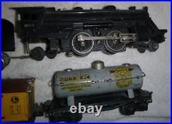 Lionel prewar 204 2689w whistle tender 655 box car 654 tank car & 657 caboose