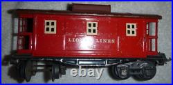 Lionel prewar 204 2689w whistle tender 655 box car 654 tank car & 657 caboose